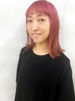 エンドリンク(endlink) ハイトーンピンク×ぱっつんロブ