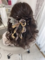 アチーブ エムプラス 茶屋町店(Achieve m +)&nbsp;ハーフアップ(大阪梅田茶屋町ヘアセット専門店Achieve m+)