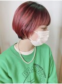 【morio 原宿】マッシュショート 丸みショート ピンクカラー