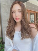 小顔カットニュアンスカール/透明感ベージュ