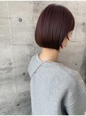 30代40代大人可愛いワインレッドボブ☆山之内