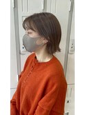 ミリカット/外ハネくびれレイヤーボブ×柔らかアッシュベージュ