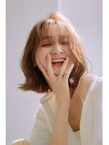 メノン 茨木店(Menon) シルキーベージュ 　外ハネボブ♪　斜めバング　前髪　美髪
