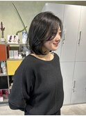 韓国風ボブ×グレーブラック#韓国風巻き