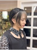 インナーハイライト／ショートヘア／グレージュ