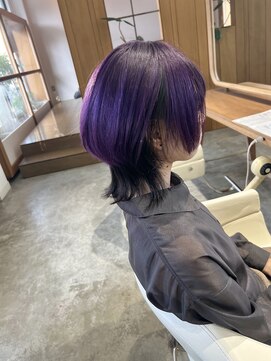 フラム(fulam) ショートウルフ×パープルブラック