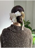 まとめ髪 韓国風 お団子 振袖 袴 カチモリ ヘアアレンジ