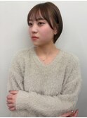 ◎丸みショートボブ/透明感オリーブカラー◎