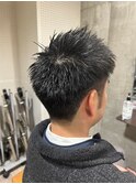 フレッシュ感あふれるツンツン毛流れ黒髪(メンズ)ショートカット