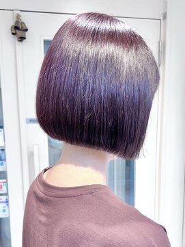 ヒビヲ(HIBIO) 横浜ハイトーンボブタッセルボブ外ハネボブミルクティーベージュ