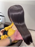 大人ガーリー縮毛矯正　髪質改善　暗めカラー