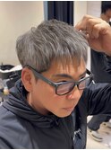 50代40代白髪ぼかしシルバーメッシュバレイヤージュ
