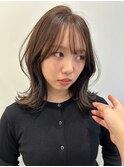 ナチュラルくびれレイヤー/ブリーチなし透明感ブラウン