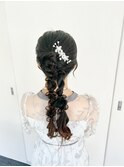 ツイン編みおろし／結婚式ヘアセット