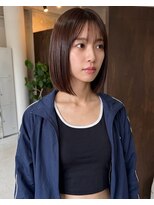 零秒女髪 千里丘店&nbsp;艶やか美髪まとまりのミディアムボブスタイル髪質改善艶感