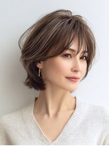 Heart's美人設計と白髪ぼかし専門店 青山表参道店 脱白髪染め/ショートヘア【ハーツ】&nbsp;白髪ぼかし脱白髪染め似合わせショートボブ40代50代60代