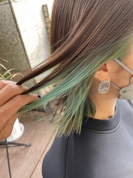 ダブル(W) 【hair salon W】インナーカラー・グリーン