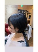 ショートボブ×ブルーブラック