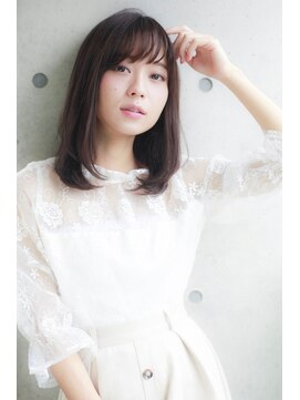 アドレバイハピネス(ADORE by happiness) 髪質改善　ベビーバングワンカールシルエット　30代40代