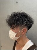 無造作スパイラルパーマ刈り上げマッシュメンズパーマ