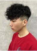 スペインカールスパイラルパーマツイストパーマフェード短髪