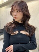 サイン 渋谷(SIGN)&nbsp;韓国ヘアレイヤーロンググレーベージュ前髪パーマ黒髪