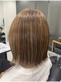 髪質改善×脱白髪染めハイライト