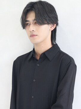 アース コアフュールボーテ 長岡店(EARTH coiffure beaute) センターパート_ウルフカット_メンズ