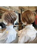 40代50代60代 ショート白髪ぼかし絶壁解消似合わせ