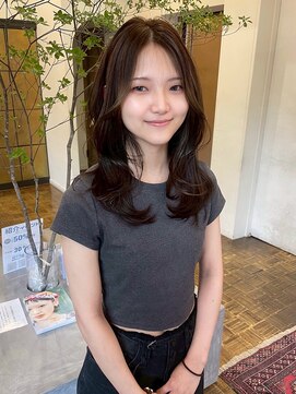 ヘアーアイスカルテット(HAIR ICI QUARTET) 30代40代◎ブリーチなし透明感ダークグレージュ×レイヤー