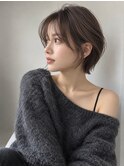 扱いやすい丸みショートボブ顔まわり池袋20代30代40代小顔面長