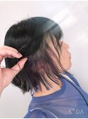 【インナカラー】【パープル】【ボブ】【外ハネ】