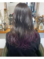 ホロホロヘアー(Hair)&nbsp;ホロホロ カラー　ダークグレー　裾カラー　パープル