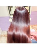 似合わせカット髪質改善ピンクブラウン艶髪ブリーチ矯正