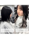 ダイヤモンドプルエクステ×インナーハイライト