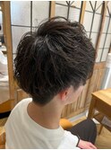 短髪ツーブロック束感モテる黒髪シークレットパーマ流行【稲毛】