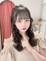 ランド 原宿表参道(LAND)&nbsp;アイドル前髪ぱっつんカット編み込みヘアアレンジ