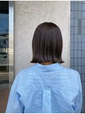 フラットボブ/外はね/アイスベージュ
