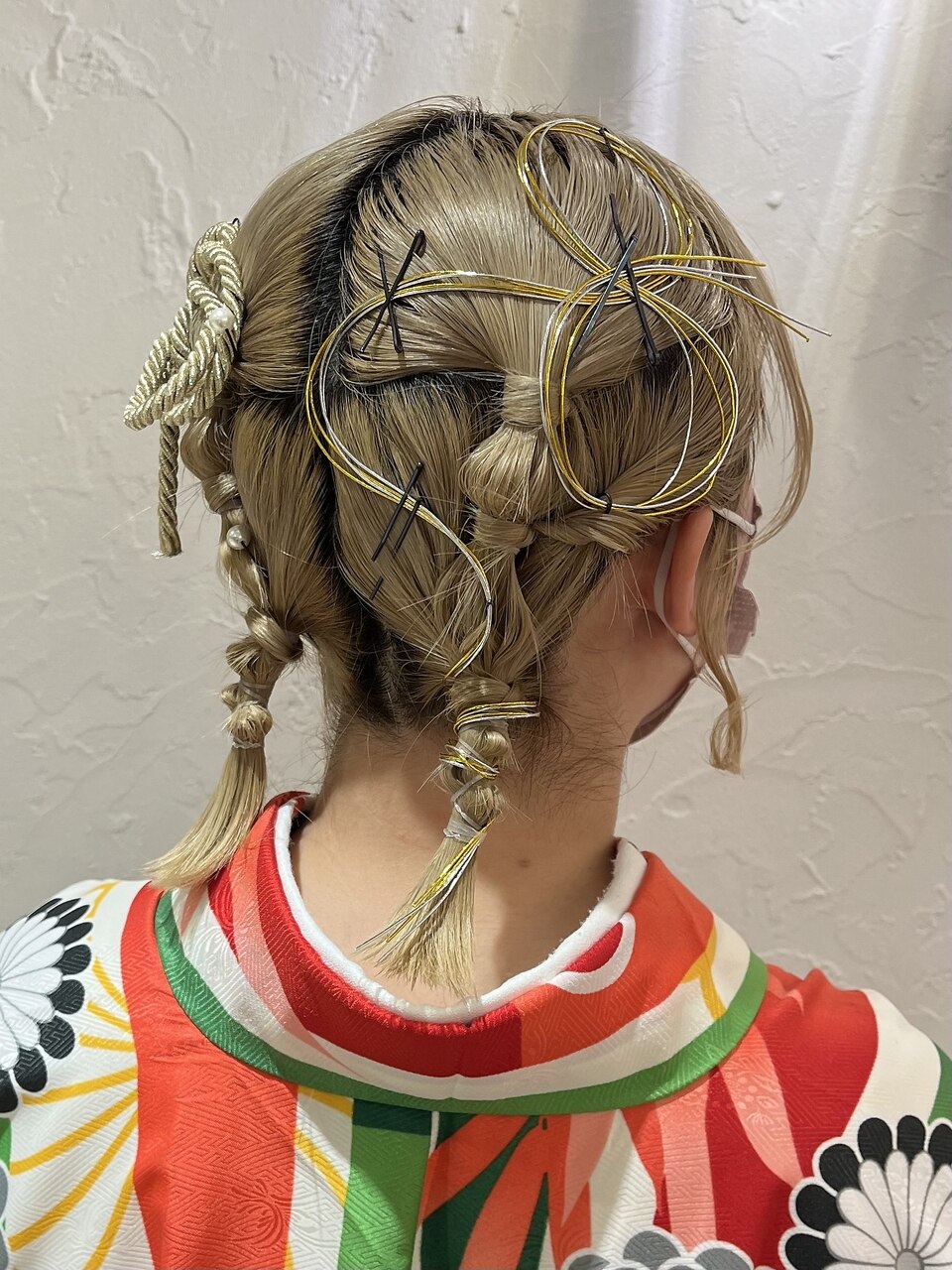 卒業式 ヘアセット ミディアム 水引アレンジ 大阪：L222223508｜バサラ