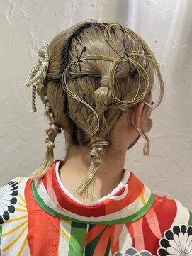 バサラ 大阪梅田店(VASARA) 卒業式　ヘアセット　ミディアム　水引アレンジ　大阪