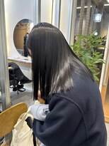 イオエ 梅田(ioe) 外ハネボブ /ミディアムストレート /ニュアンスカラー/髪質改善