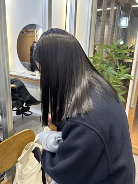 イオエ 梅田(ioe) 外ハネボブ /ミディアムストレート /ニュアンスカラー/髪質改善