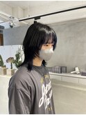 ウルフカット　ウルフヘア　インナーブルー　インナーカラー