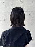 外ハネぱつっとボブ切りっぱなし×黒髪ストレートヘア20代30代