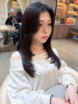 ロンド エスポワール 錦糸町(Lond espoir) ■ミニウルフレイヤーカット顔周り前髪韓国ミディアムロング19