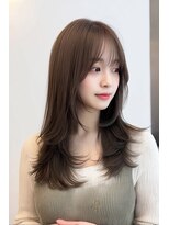 ノイエ 原宿 北参道(NoIE) 顔周りレイヤーカットミディアムレイヤー明るめカラー