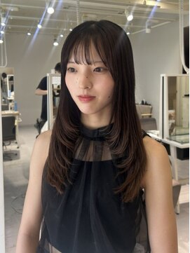 ネオリーブウリ 二子玉川店(Neolive uri) ミディアムヘア暗めカラーデザインカラーフェイスフレーミング