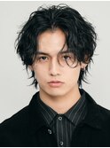 渋谷メンズパーマサーフカール波巻きパーマセンターパートウルフ
