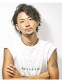 くせ毛風パーマテクノコンマヘア七三オールバックツイストパーマ
