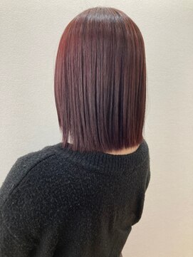 モルニ(MORNI) ラベンダーカラー_マロンベージュ Aラインボブ かきあげ